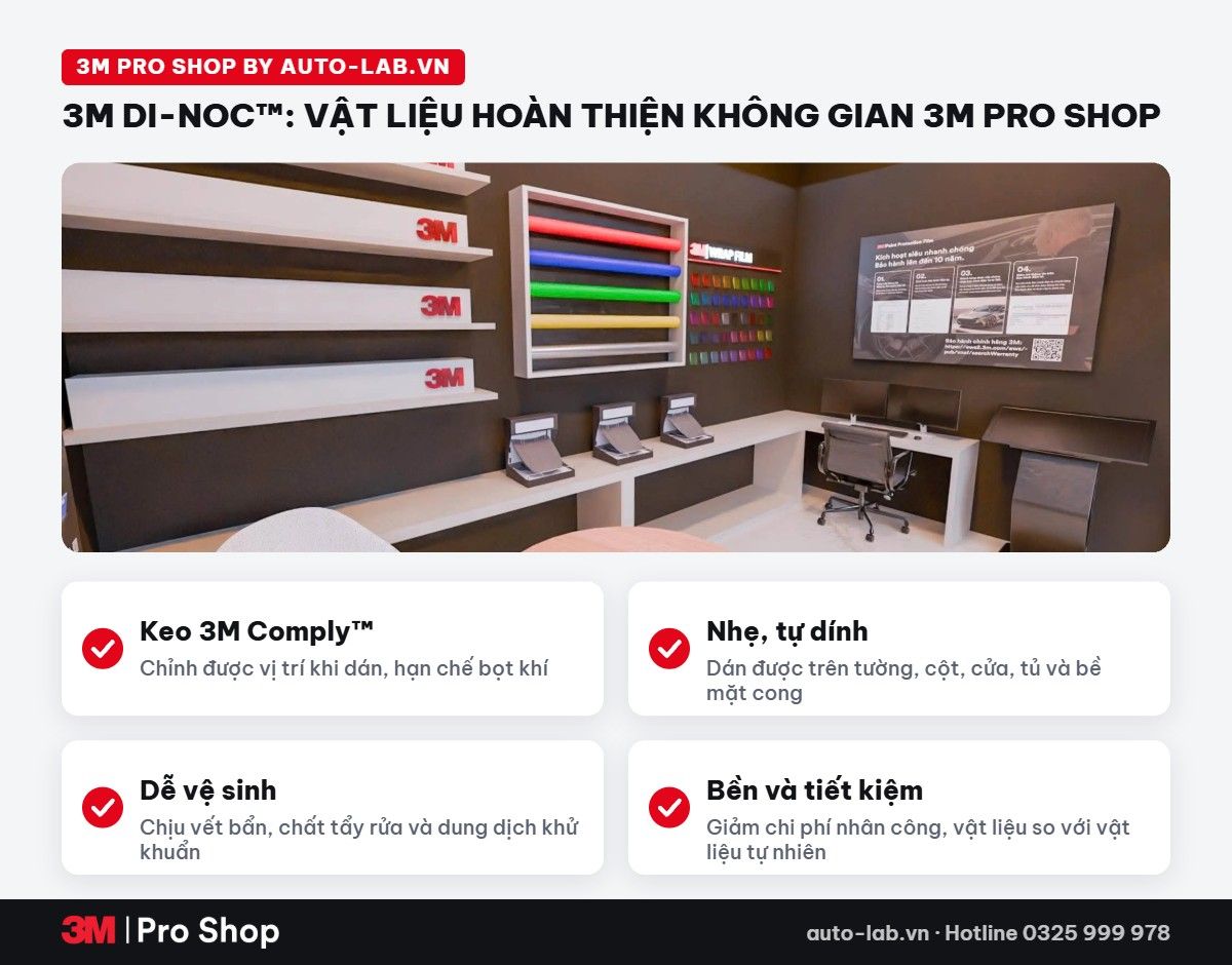 3M DI-NOC vật liệu hoàn thiện không gian 3M Pro Shop by Auto-lab