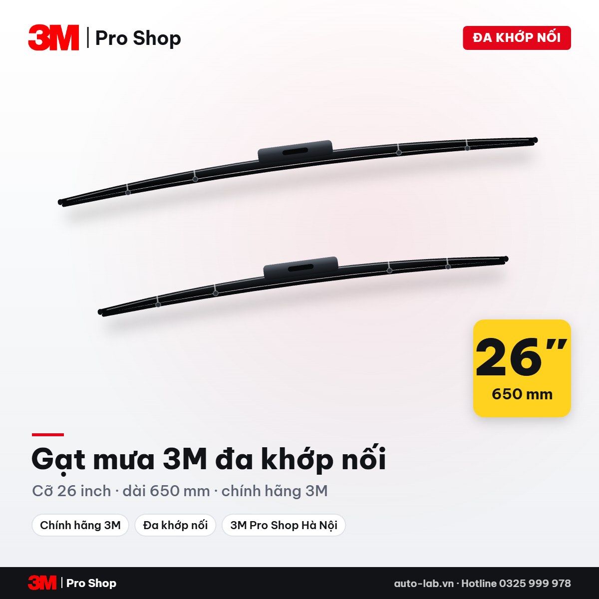 Gạt mưa 3M đa khớp nối 26 inch (650 mm)